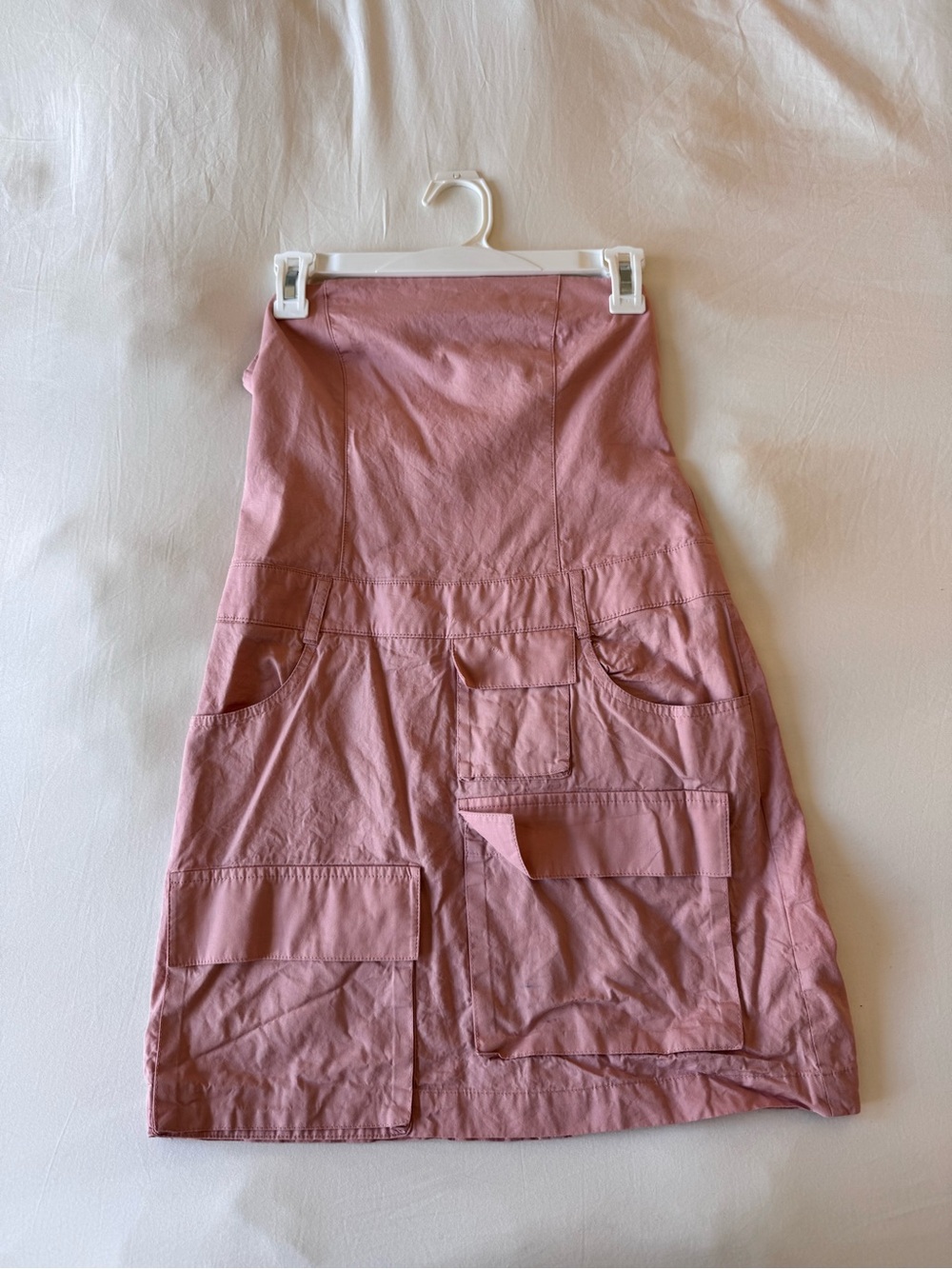 Zara Dusty Rose Cargo Strapless Mini Dress Size Small